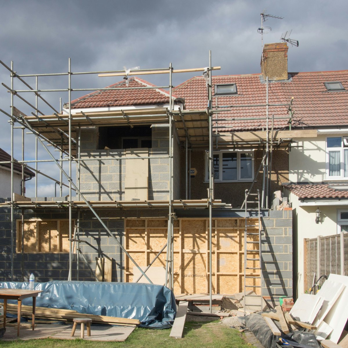 Extension under construction by Eaton & Co